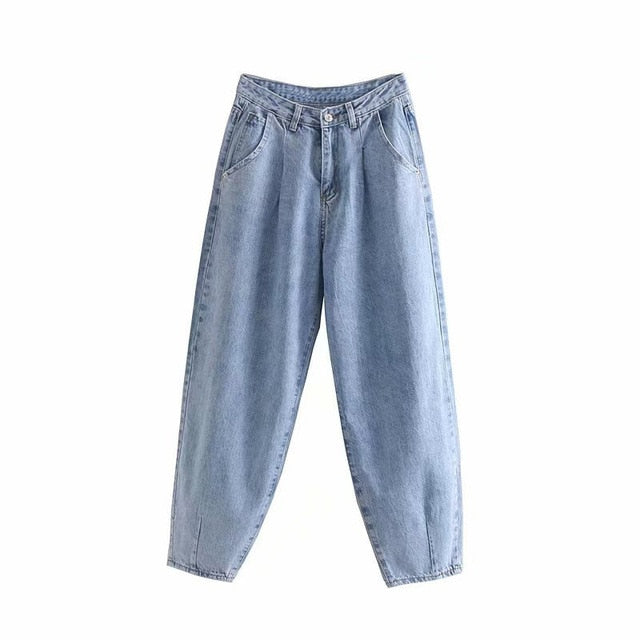 Aachoae Women Blue Harem Jeans