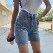 Load image into Gallery viewer, High Waist Slim Denim Shorts Bermuda