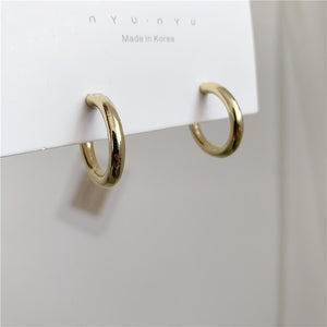 Minimalist Brand Hoop Circle Earring