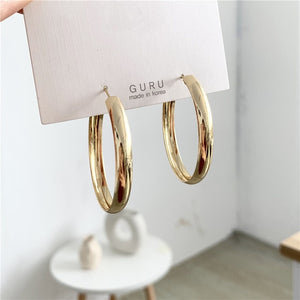 Minimalist Brand Hoop Circle Earring