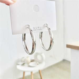 Minimalist Brand Hoop Circle Earring