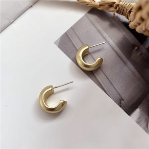 Minimalist Brand Hoop Circle Earring