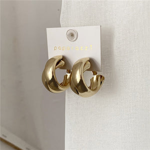 Minimalist Brand Hoop Circle Earring