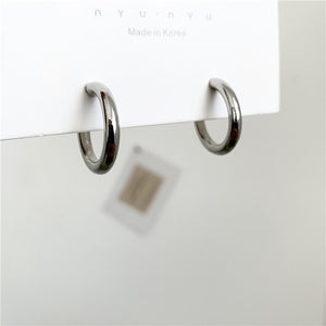 Minimalist Brand Hoop Circle Earring