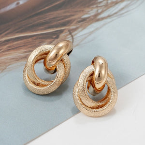 Flashbuy Gold Color Twist Alloy Drop Earrings