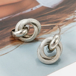 Flashbuy Gold Color Twist Alloy Drop Earrings