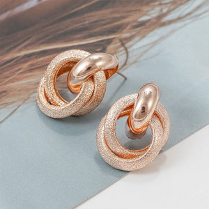 Flashbuy Gold Color Twist Alloy Drop Earrings