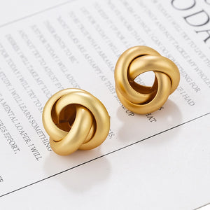 Flashbuy Gold Color Twist Alloy Drop Earrings