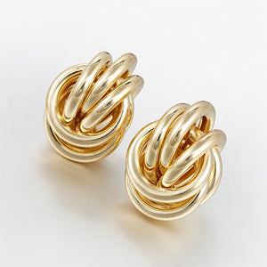 Flashbuy Gold Color Twist Alloy Drop Earrings