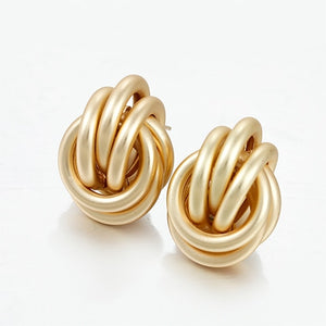 Flashbuy Gold Color Twist Alloy Drop Earrings