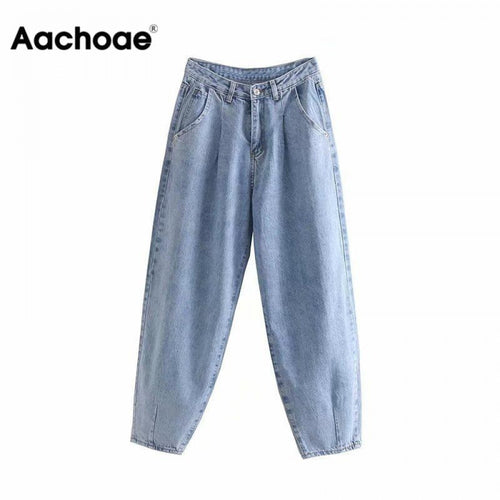 Aachoae Women Blue Harem Jeans